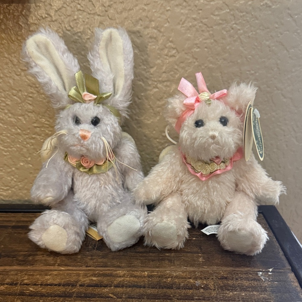 Bearington Plush Bunny and Bear Duo -